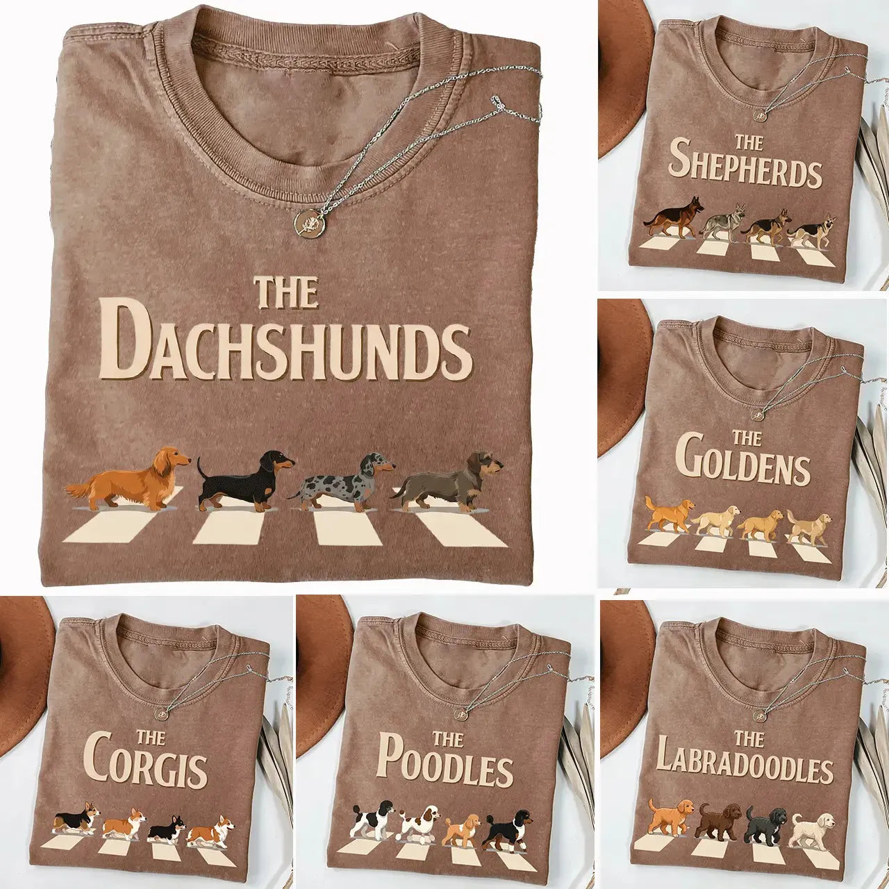 Custom Vintage Dog 50+ Breeds Walking T-Shirt / Sweatshirt / Hoodie