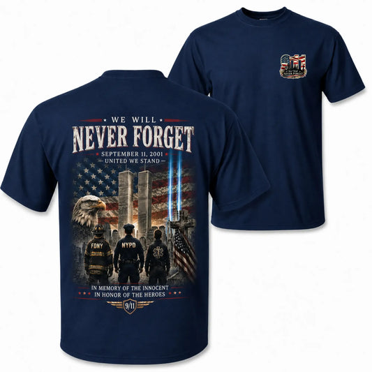 9/11 Memorial Twin Towers Graphic American Flag Eagle First Responder Patriot T-Shirt / Sweatshirt / Hoodie