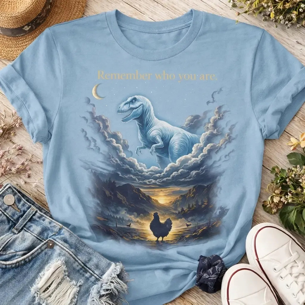 Funny Chicken Dinosaur Remember Who You Are Tee T-Shirt / Sweatshirt / Hoodie