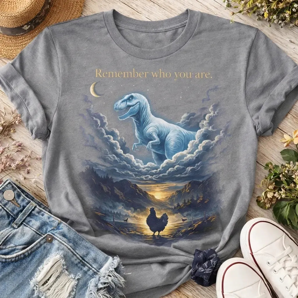 Funny Chicken Dinosaur Remember Who You Are Tee T-Shirt / Sweatshirt / Hoodie