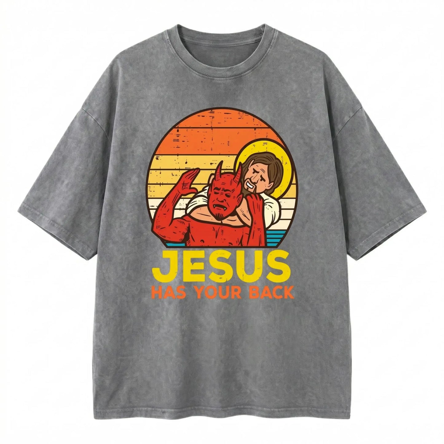 Jesus Has Your Back Retro Christian Faith Humor Graphic T-Shirt / Sweatshirt / Hoodie