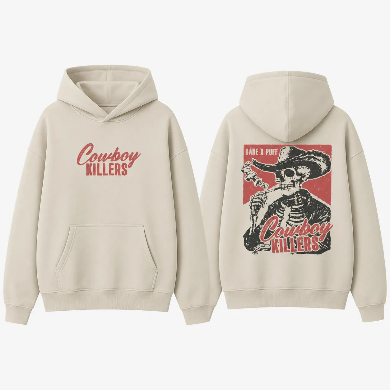 Smoking Skeleton Western Punk Retro Casual Graphic T-Shirt / Sweatshirt / Hoodie