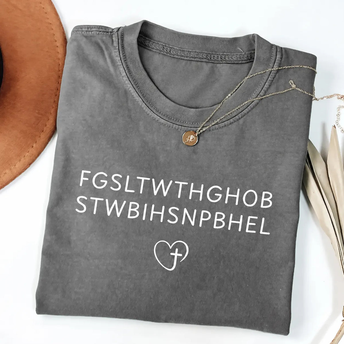 Christian Faith Acronym Heart Cross Inspirational Graphic T-Shirt / Sweatshirt / Hoodie