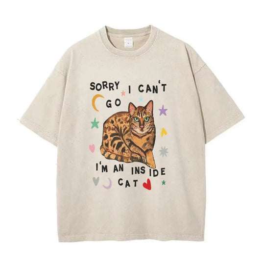 Sorry I Can't Go I'm a Home Cat Funny Retro Graphic T-Shirt / Sweatshirt / Hoodie