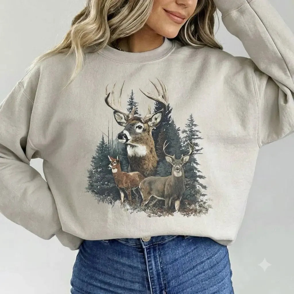 Retro Deer Graphic T-Shirt / Sweatshirt / Hoodie