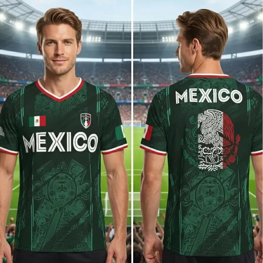 Chichén Itzá Pyramid Graphic Retro Soccer Jersey