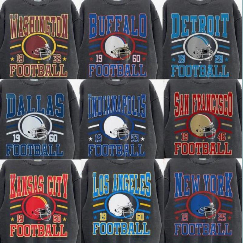 New Retro Style Varsity All Team Football T-Shirt / Sweatshirt / Hoodie