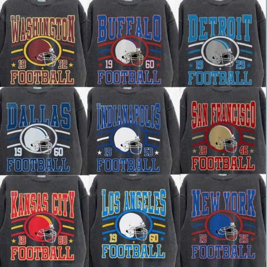 New Retro Style Varsity All Team Football T-Shirt / Sweatshirt / Hoodie