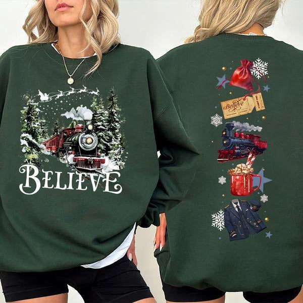 Polar Express 2 Sides Retro 90s Christmas Movies T-Shirt / Sweatshirt / Hoodie