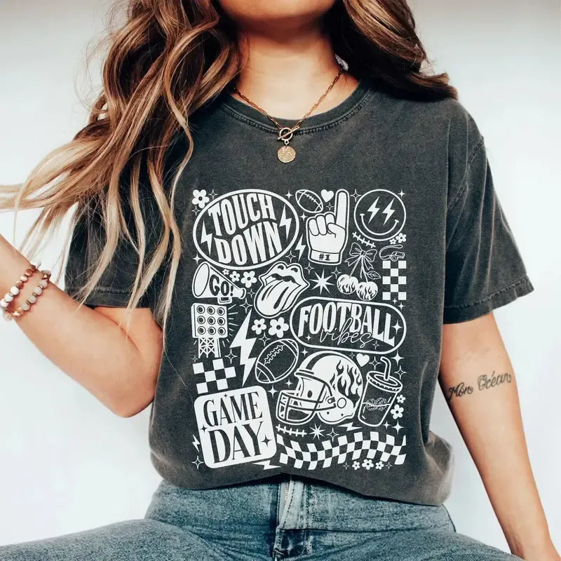 Touchdown Football Vibes Game Day Retro Graphic T-Shirt / Sweatshirt / Hoodie