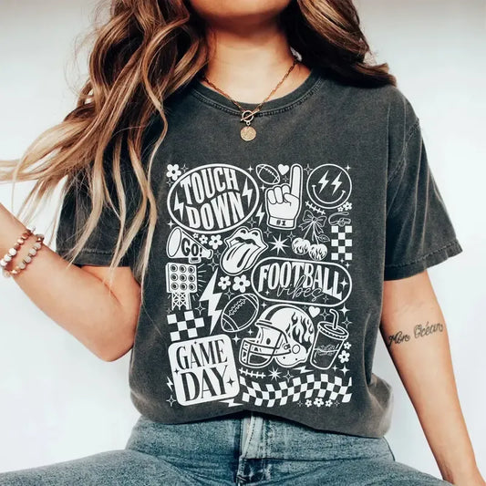 Touchdown Football Vibes Game Day Retro Graphic T-Shirt / Sweatshirt / Hoodie
