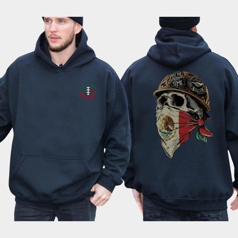 Dirty Hands Clean Money Skull Mexican Flag Face Mask T-Shirt / Sweatshirt / Hoodie