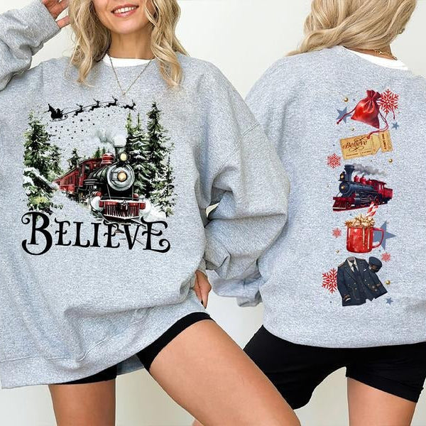 Polar Express 2 Sides Retro 90s Christmas Movies T-Shirt / Sweatshirt / Hoodie