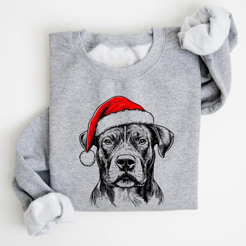 Custom Name Santa Paws Christmas Dog 50 Dog Breeds in Festive T-Shirt / Sweatshirt / Hoodie