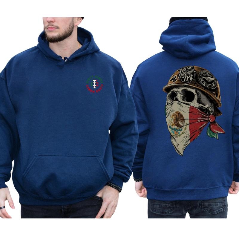 Dirty Hands Clean Money Skull Mexican Flag Face Mask T-Shirt / Sweatshirt / Hoodie