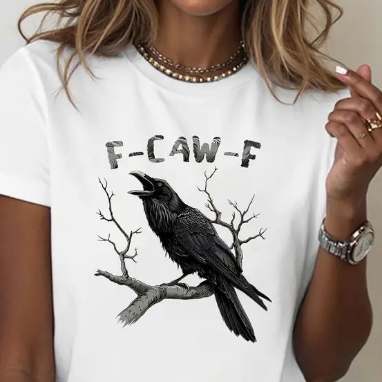 Raven & Feather Print Round Neck T-Shirt / Sweatshirt / Hoodie