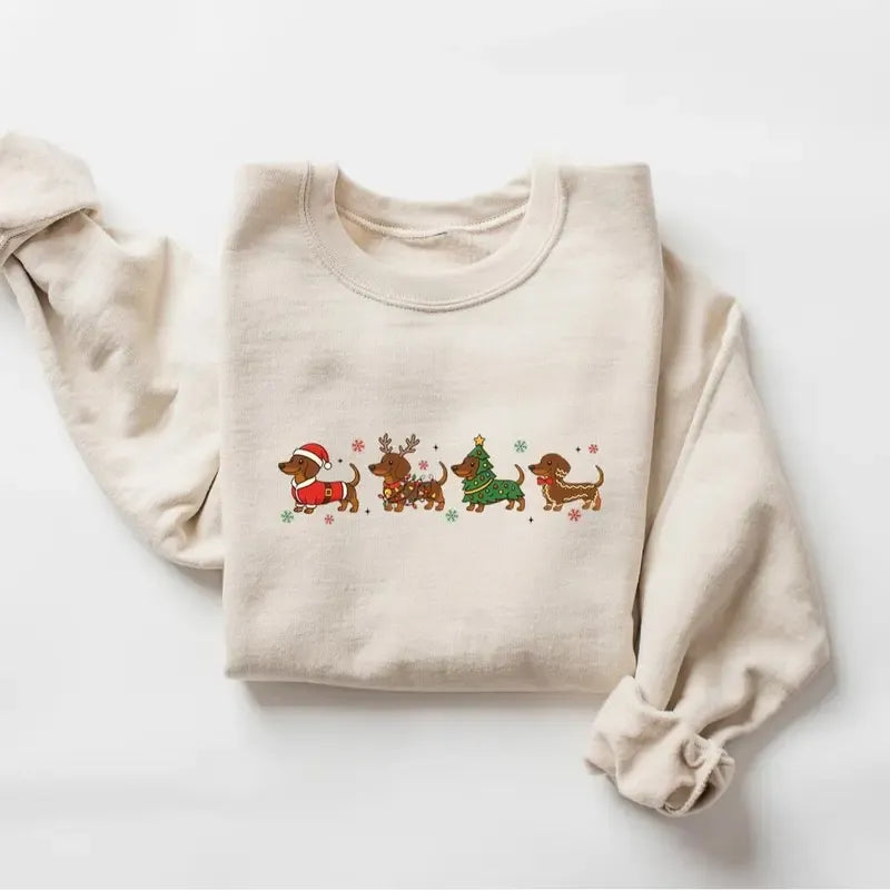 Christmas Wiener Dog Cute Dachshund Holiday T-Shirt / Sweatshirt / Hoodie