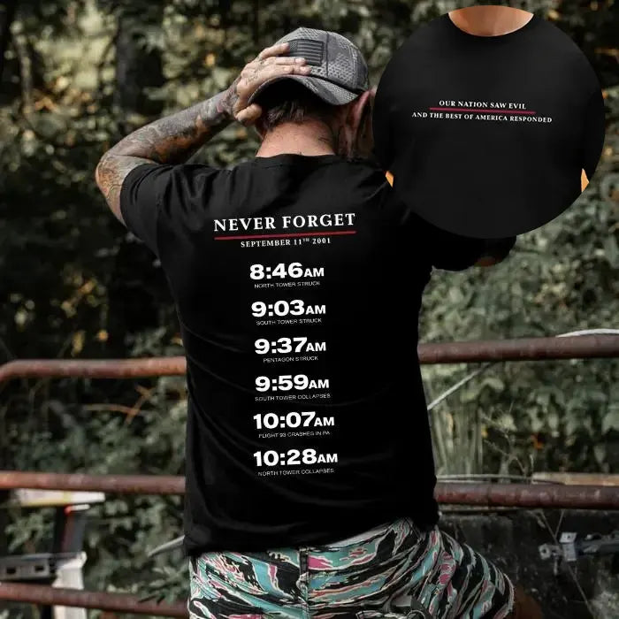 Never Forget September 11 Memorial Timeline T-Shirt / Sweatshirt / Hoodie