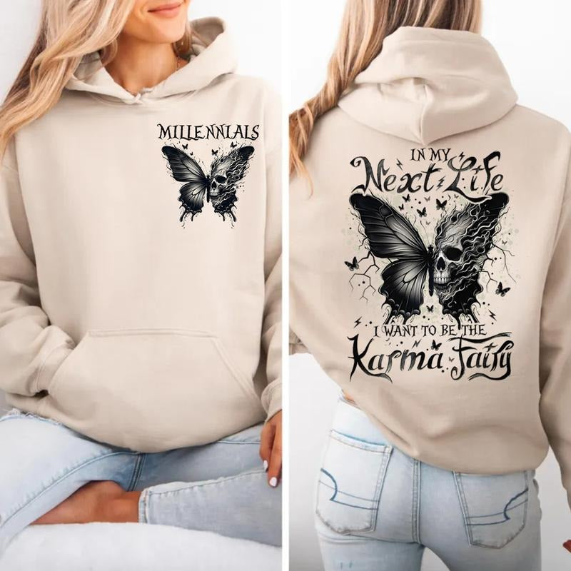 Karma Fairy Skull Butterfly Custom Gen X Baby Boomers Millennial T-Shirt / Sweatshirt / Hoodie