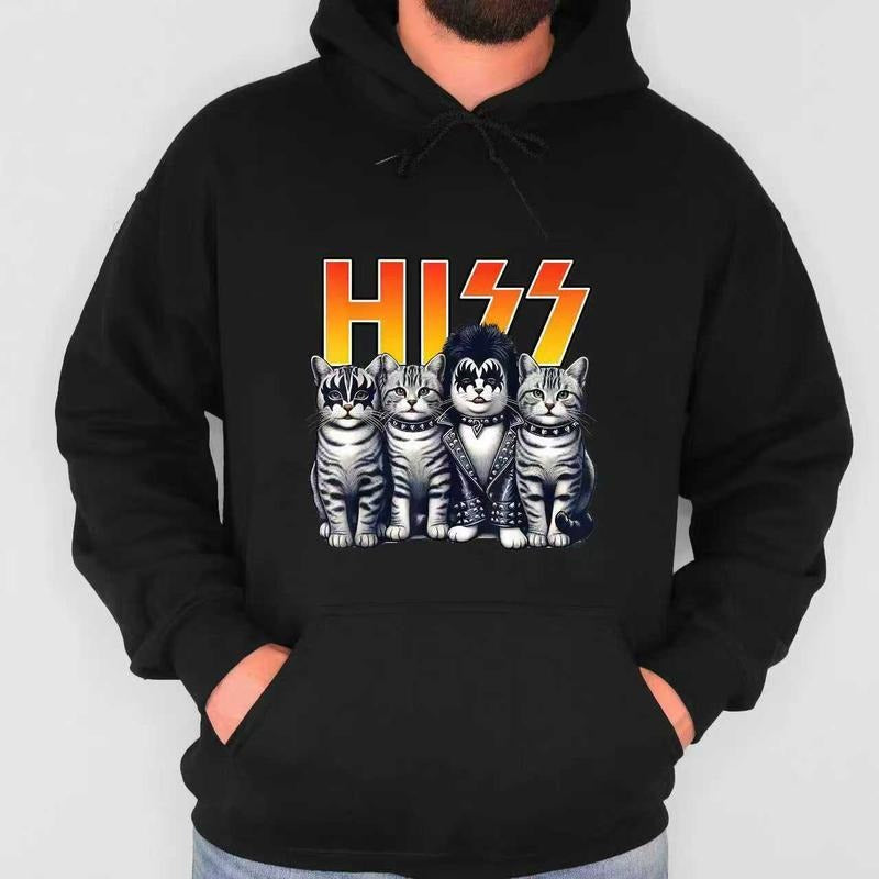 Cute Hiss Cats Rock Kittens Kitty Rocking Music Cat Lovers T-Shirt / Sweatshirt / Hoodie