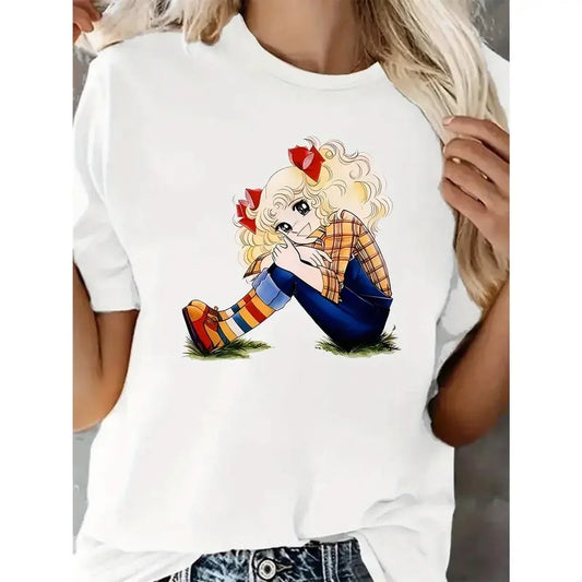 Cute Cartoon Character Print Black with Blonde Graphic T-Shirt / Sweatshirt / Hoodie