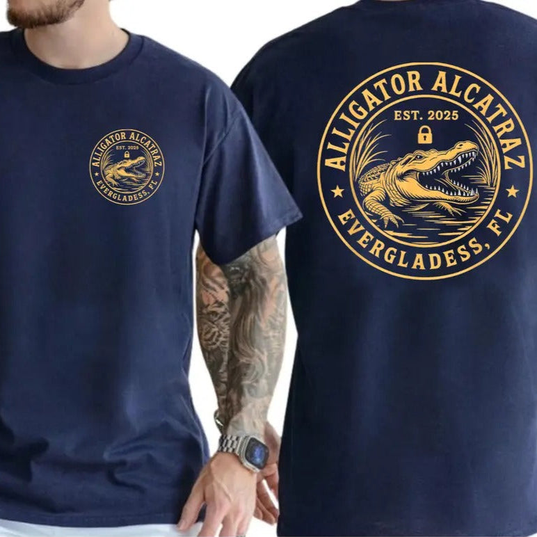 Alligator Alcatraz Florida Everglades Funny Retro T-Shirt / Sweatshirt / Hoodie