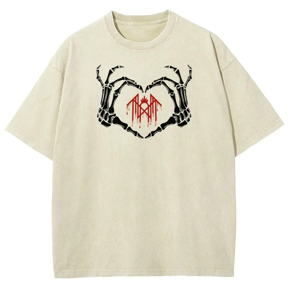 Vintage Skeleton Heart Graphic Rock Style Unisex T-Shirt/Sweatshirt/Hoodie