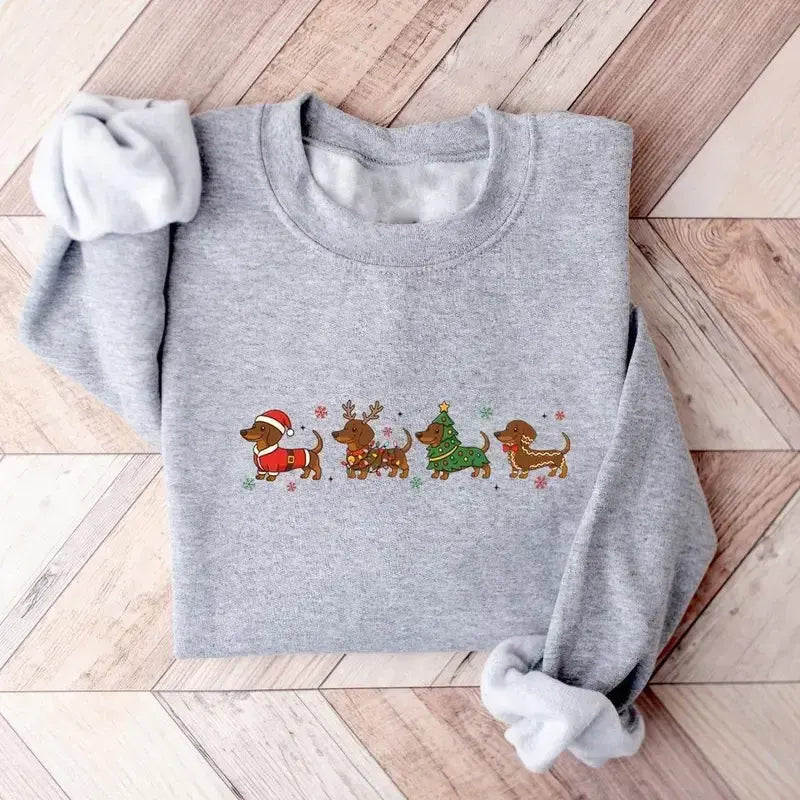 Christmas Wiener Dog Cute Dachshund Holiday T-Shirt / Sweatshirt / Hoodie