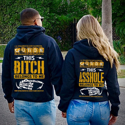 Matching Couple This Asshole-Biitch Belongs To Me T-Shirt / Sweatshirt / Hoodie