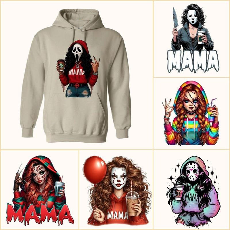 Spooky Mama Halloween Cool Mom Gift Graphic T-Shirt / Sweatshirt / Hoodie