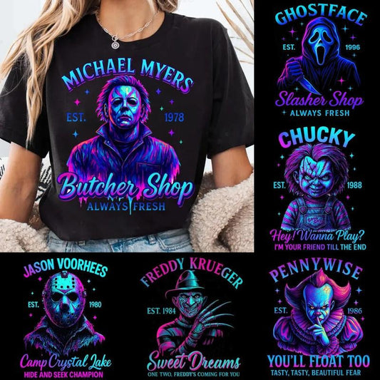 Halloween Neon Horror Characters T-Shirt / Sweatshirt / Hoodie