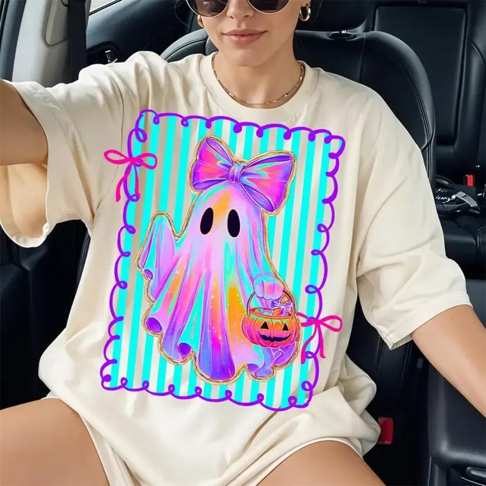 Cute Bow Boo Ghost Spooky Season Pumpkin Coquette T-Shirt / Sweatshirt / Hoodie