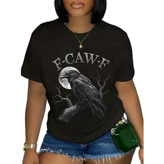 Black Crow F-CAW-F Funny Black Bird Moon Gothic T-Shirt / Sweatshirt / Hoodie