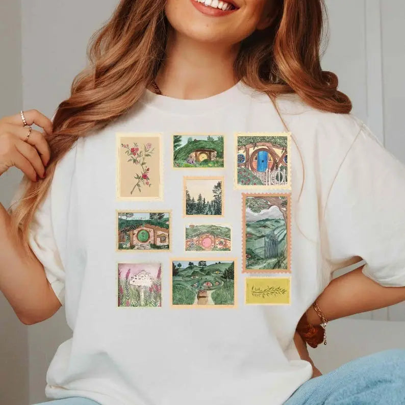 Tolkien Inspired Fantasy Vintage The Shire Stamp Bookish Fellowship Nerdy Fan Gift T-Shirt / Sweatshirt / Hoodie